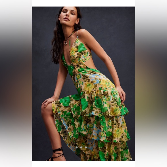 ASTR The Label Women's Green Multi Aneira Dress Size S - Picture 3 of 12